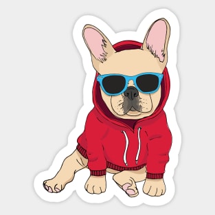 Hipster Frenchie (Fawn) Sticker